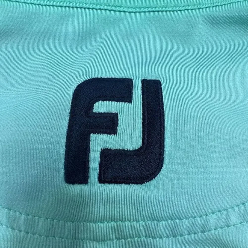 Footjoy FJ Polo Mens Large Falcon Dunes Golf Club Arizona Military Jet Teal Blue - Picture 5 of 8